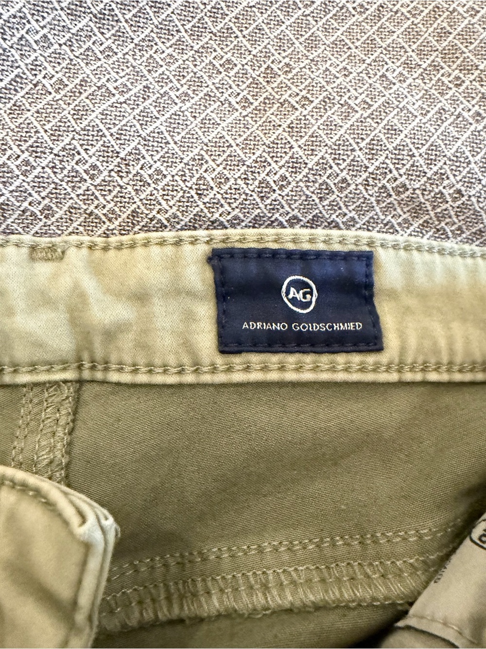 Ag Adriano Goldschmied Men's Olive-Toned Chinos